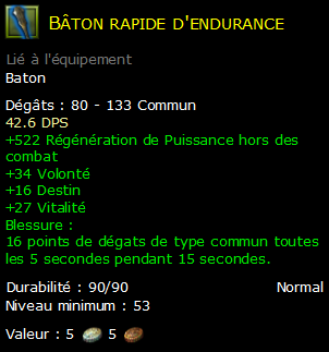 Bâton rapide d'endurance