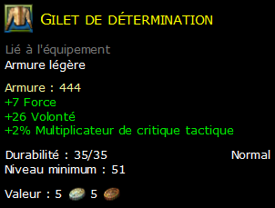 Gilet de détermination