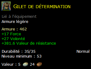 Gilet de détermination