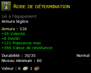 Robe de détermination