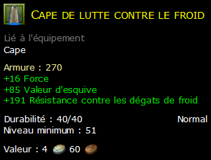 Cape de lutte contre le froid