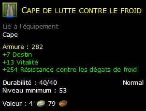 Cape de lutte contre le froid