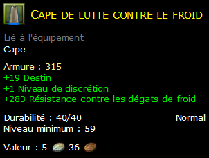 Cape de lutte contre le froid