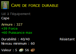 Cape de force durable