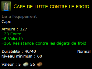 Cape de lutte contre le froid