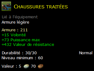 Chaussures traitées