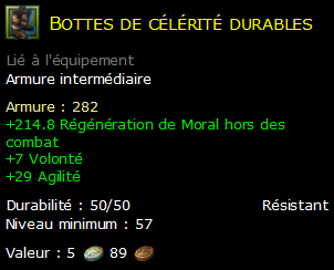 Bottes de célérité durables