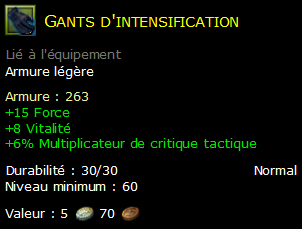 Gants d'intensification