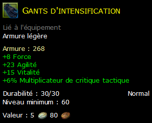 Gants d'intensification