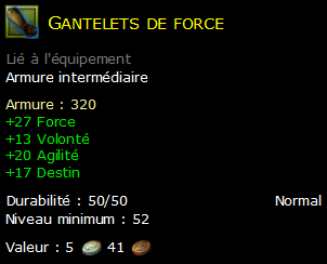 Gantelets de force