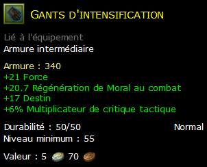 Gants d'intensification