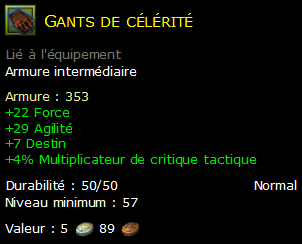 Gants de célérité