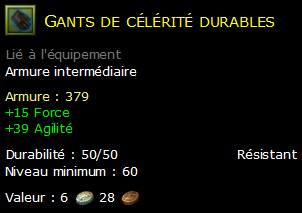 Gants de célérité durables