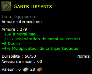 Gants luisants