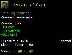 Gants de célérité