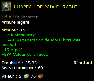 Chapeau de paix durable