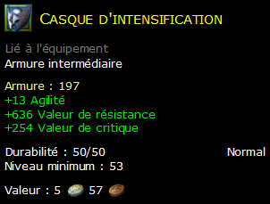 Casque d'intensification