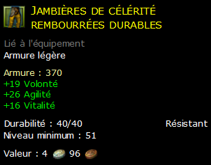 Jambières de célérité rembourrées durables