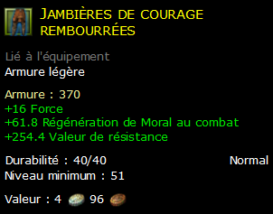 Jambières de courage rembourrées