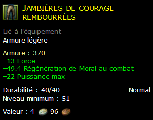 Jambières de courage rembourrées