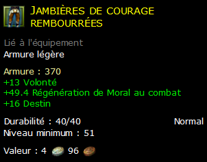 Jambières de courage rembourrées