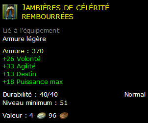 Jambières de célérité rembourrées