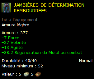 Jambières de détermination rembourrées