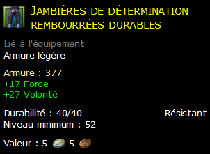 Jambières de détermination rembourrées durables