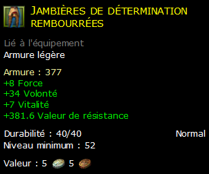 Jambières de détermination rembourrées