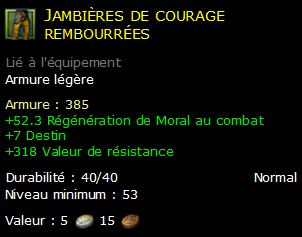 Jambières de courage rembourrées