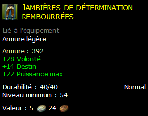 Jambières de détermination rembourrées