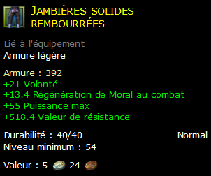 Jambières solides rembourrées