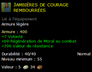 Jambières de courage rembourrées