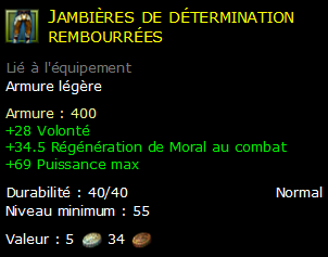 Jambières de détermination rembourrées