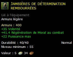 Jambières de détermination rembourrées