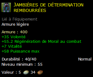 Jambières de détermination rembourrées