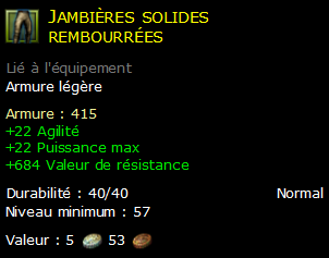 Jambières solides rembourrées