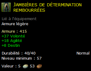Jambières de détermination rembourrées
