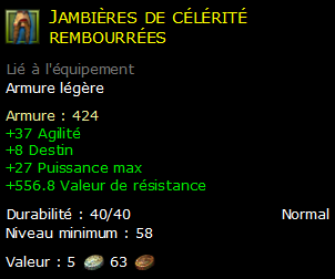 Jambières de célérité rembourrées