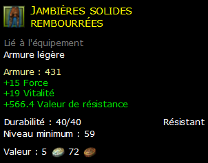 Jambières solides rembourrées