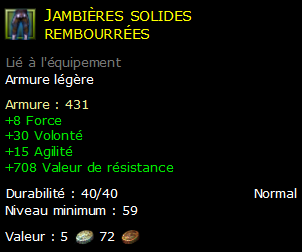 Jambières solides rembourrées