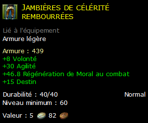 Jambières de célérité rembourrées