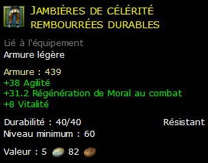 Jambières de célérité rembourrées durables