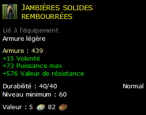 Jambières solides rembourrées