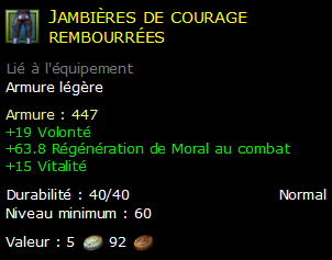 Jambières de courage rembourrées