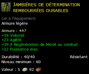 Jambières de détermination rembourrées durables