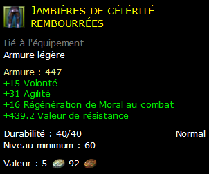 Jambières de célérité rembourrées