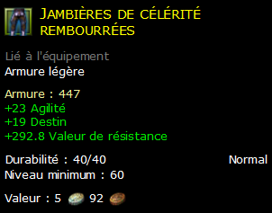 Jambières de célérité rembourrées