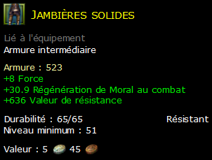 Jambières solides