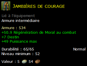 Jambières de courage